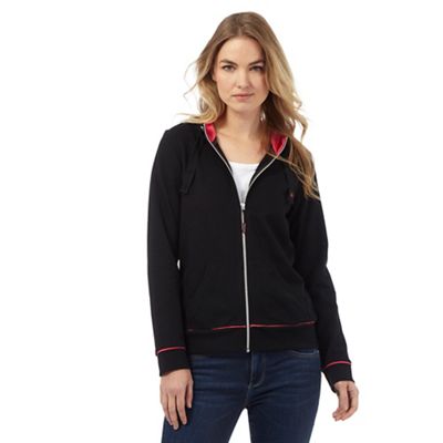 Maine New England Black zip-through hooded sweatshirt